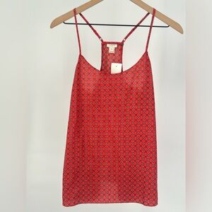 "NWT" J. Crew 58920 Allover Printed Racerback Tank/Cami- Women's Size 8